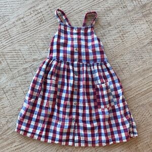 Cat & Jack Plaid Kids Dress - Red and Blue